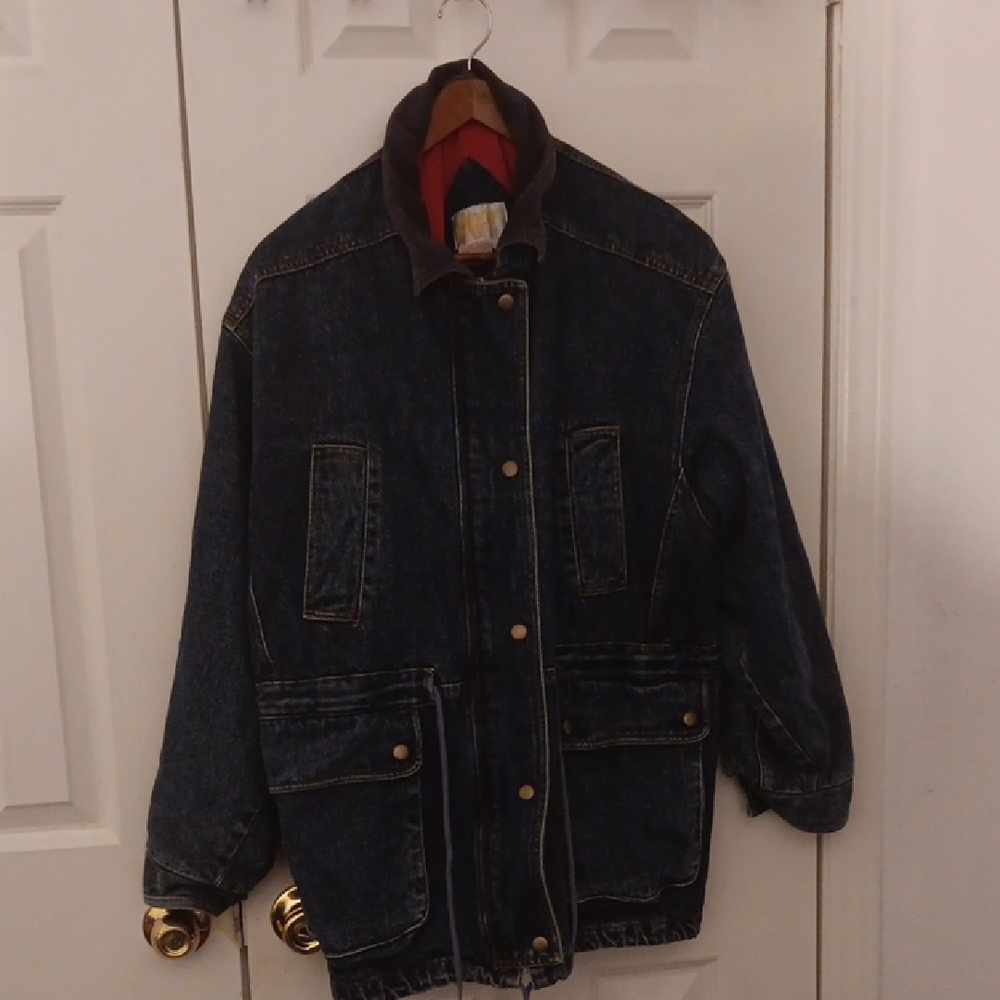 Men's Denim Jacket with Contrast Collar